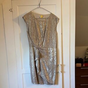 Chic Asymmetrical Silver Dress